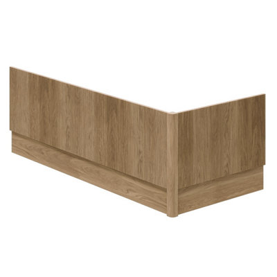 Plum&Clay Harper Ribbed Oak Effect Front Bath Panel 1800mm Adjustable ...