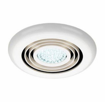 Plum&Clay Hayao White Large Bathroom Ceiling Extractor Fan With LED Light