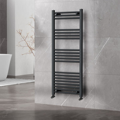 Plum&Clay Haze Grey Straight Ladder Heated Towel Rail (H)1200mm (W)500mm