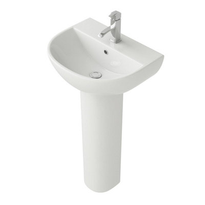 Plum&Clay Herald Round 1 Tap Hole Basin & Pedestal Bathroom Sink