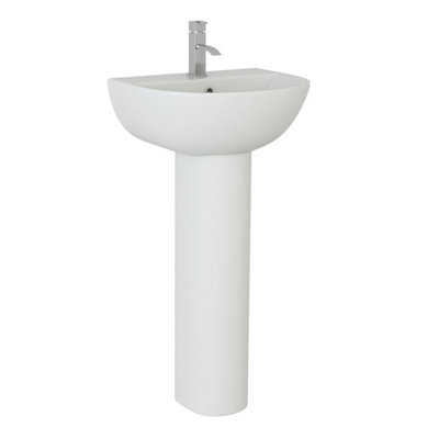 Plum&Clay Herald Round 1 Tap Hole Basin & Pedestal Bathroom Sink