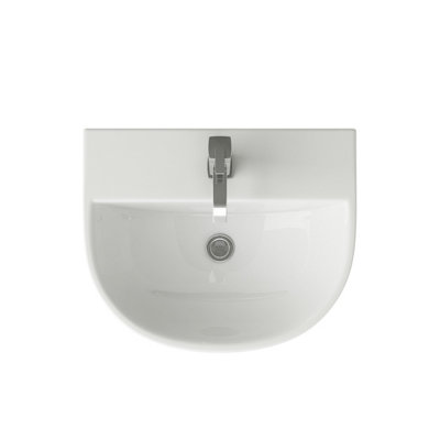 Plum&Clay Herald Round 1 Tap Hole Basin & Semi Pedestal Bathroom Sink