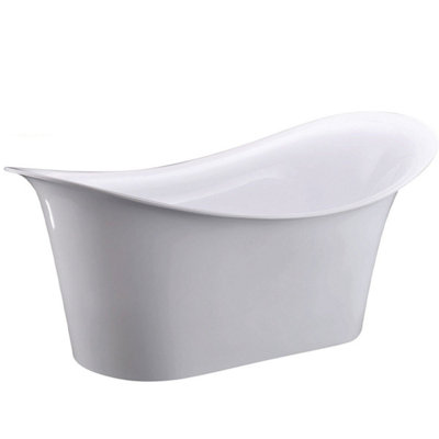 Plum&Clay Jareau White Acrylic Freestanding Bath (L)1750mm (W)825mm