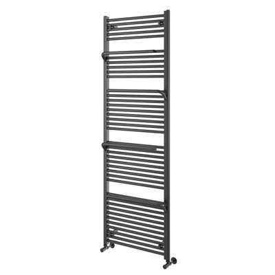 Plum&Clay Jenna Gun Grey Heated Towel Rail (H)1800mm (W)600mm