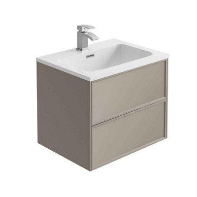 Plum&Clay Jenner Light Grey Wall Hung Vanity Unit & Basin Set (W)600mm (H)500mm Price Comparisons | Compare The Build
