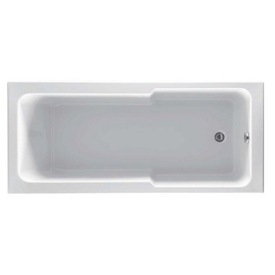 Plum&Clay Jonas White Super-Strong Acrylic Compact Shower Bath (L)1800mm (W)800mm