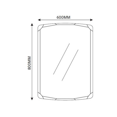 Plum&Clay Julia Rectangular Bevelled Edge Frameless Mirror (H)80cm (W)60cm