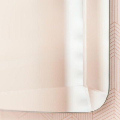Plum&Clay Julia Rectangular Bevelled Edge Frameless Mirror (H)80cm (W)60cm