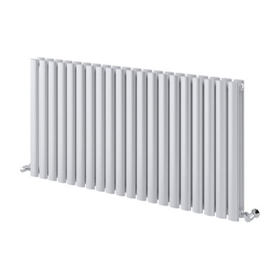 Plum&Clay Kensington White Double Horizontal Radiator (H)600mm (W)1180mm