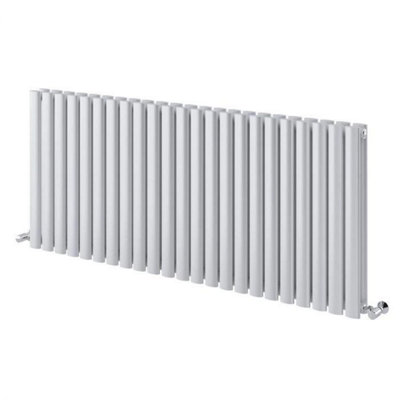 Plum&Clay Kensington White Double Horizontal Radiator (H)600mm (W)1360mm