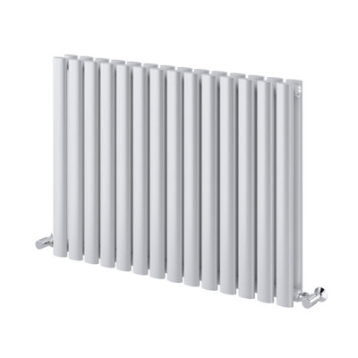 Plum&Clay Kensington White Double Horizontal Radiator (H)600mm (W)820mm