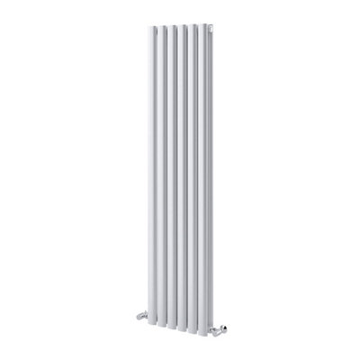 Plum&Clay Kensington White Double Vertical Radiator (H)1800mm (W)350mm