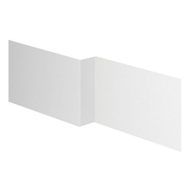 Plum&Clay Lazaro White Acrylic L-Shape Front Bath Panel (W)1700mm