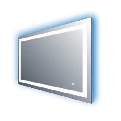 Plum&Clay Luca LED Illuminated Backlit Bathroom Mirror with White and Blue Light (H)700mm (W)1100mm