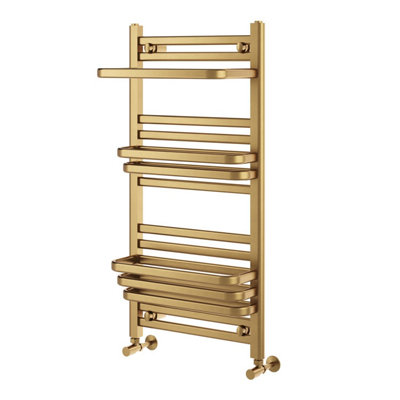 Plum&Clay Mabel Brushed Gold Heated Towel Rail (W)500mm (H)1000mm