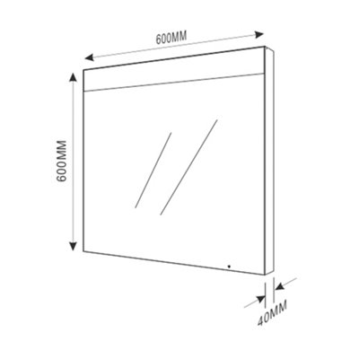 Plum&Clay Madison LED Illuminated Bathroom Mirror (H)600mm (W)600mm