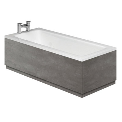 Plum&Clay Nebula Concrete Effect Front Bath Panel (W)1800mm