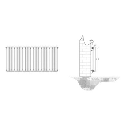 Plum&Clay Nevada White Designer Modern Vertical Column Radiator (W)1180mm (H)600mm