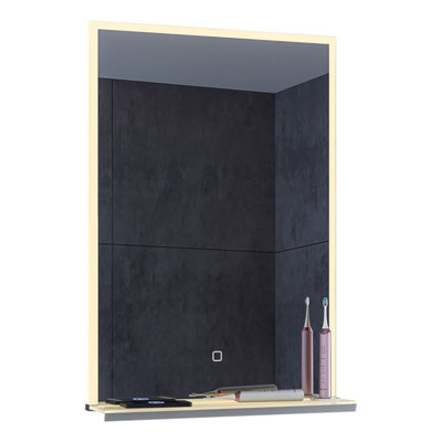 Plum&Clay Nexus LED Illuminated Bathroom Mirror with Wireless Phone & Toothbrush Charger (H)700mm (W)800mm