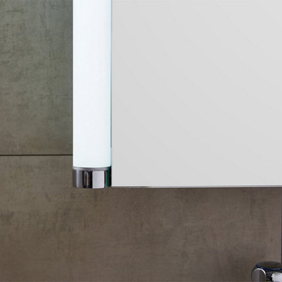 Plum&Clay Nico LED Illuminated Single Mirrored Wall Cabinet (H)700mm (W)500mm