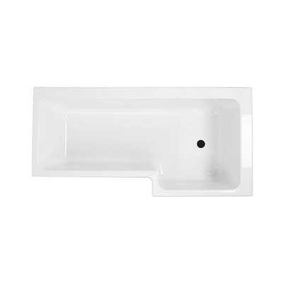 Plum&Clay Novela Right Hand Super Strong L-Shape Shower Bath with White Bath Panel (L)1700mm (W)820mm