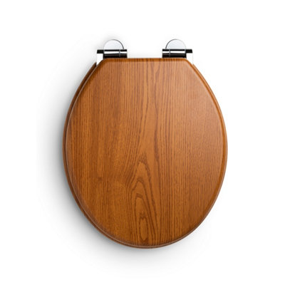 Plum&Clay Oak Effect Soft Closing Toilet Seat