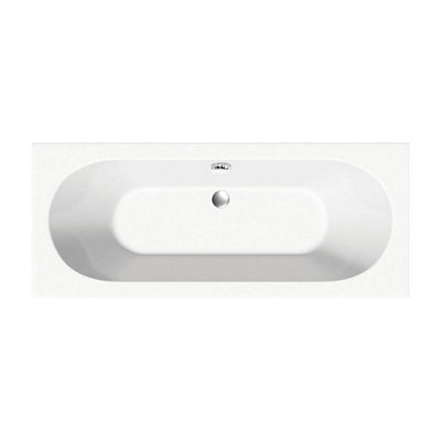 Plum&Clay Ogden White Super-Strong Acrylic Double Ended Straight Bath (L)1800mm (W)800mm