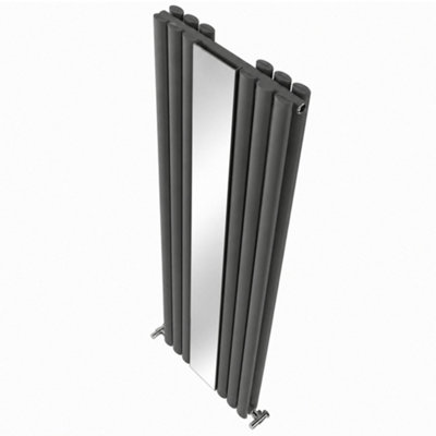 Plum&Clay Orion Grey Vertical Mirror Radiator (H)1800mm (W)500mm