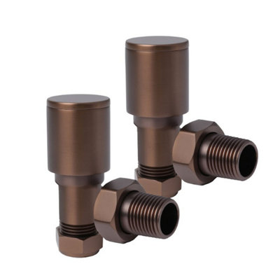 Plum&Clay Pair of Round Bronze Angled Radiator Valves