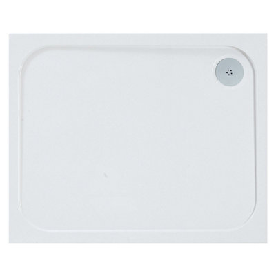Plum&Clay Pearl Rectangular Low Profile Anti Slip White Shower Tray (L)1200mm (W)700mm (H)50mm