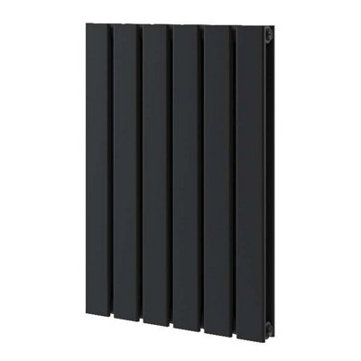 Plum&Clay Porter Black Double Horizontal Flat Panel Radiator (H)600mm (W)408mm