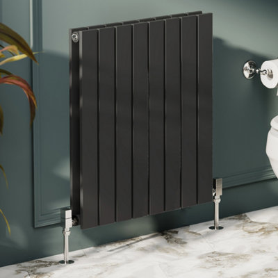 Plum&Clay Porter Black Double Horizontal Flat Panel Radiator (H)600mm (W)544mm Price Comparisons | Compare The Build