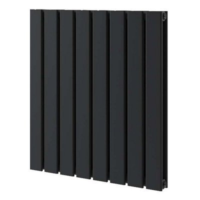 Plum&Clay Porter Black Double Horizontal Flat Panel Radiator (H)600mm (W)544mm