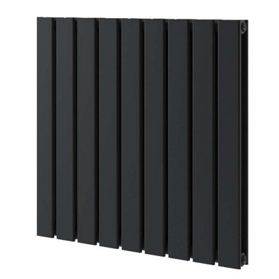 Plum&Clay Porter Black Double Horizontal Flat Panel Radiator (H)600mm (W)680mm