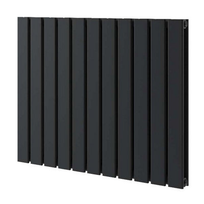 Plum&Clay Porter Black Double Horizontal Flat Panel Radiator (H)600mm (W)816mm