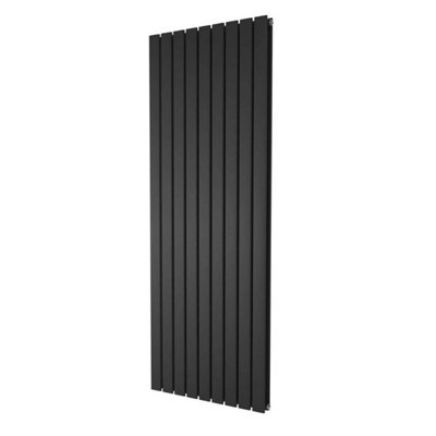 Plum&Clay Porter Black Double Vertical Flat Panel Radiator (H)1200mm (W)612mm