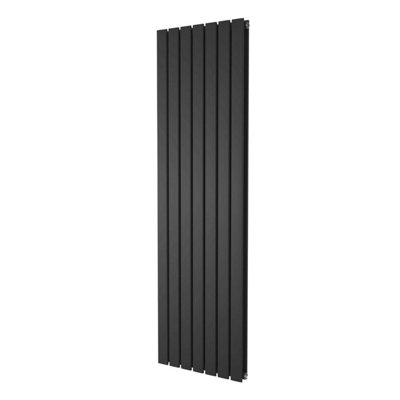 Plum&Clay Porter Black Double Vertical Flat Panel Radiator (H)1800mm (W)475mm