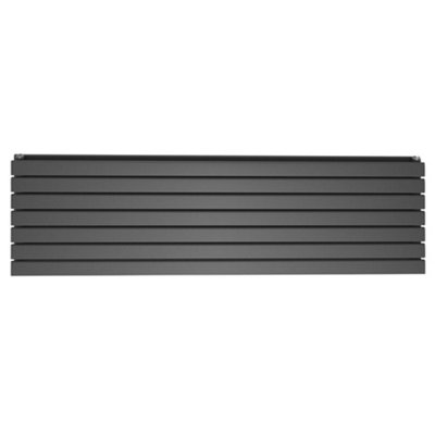Plum&Clay Porter Grey Double Horizontal Flat Panel Radiator (H)475mm (W)1600mm