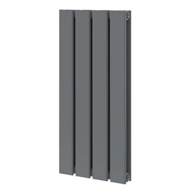 Plum&Clay Porter Grey Double Horizontal Flat Panel Radiator (H)600mm (W)272mm