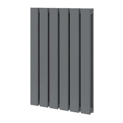 Plum&Clay Porter Grey Double Horizontal Flat Panel Radiator (H)600mm (W)408mm