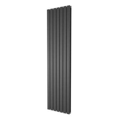 Plum&Clay Porter Grey Double Vertical Flat Panel Radiator (H)1200mm (W)476mm