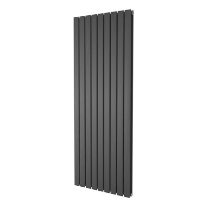 Plum&Clay Porter Grey Double Vertical Flat Panel Radiator (H)1200mm (W)612mm