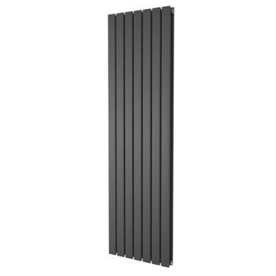 Plum&Clay Porter Grey Double Vertical Flat Panel Radiator (H)1600mm (W)475mm