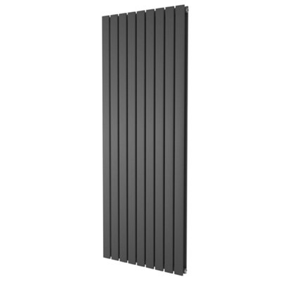 Plum&Clay Porter Grey Double Vertical Flat Panel Radiator (H)1600mm (W)610mm