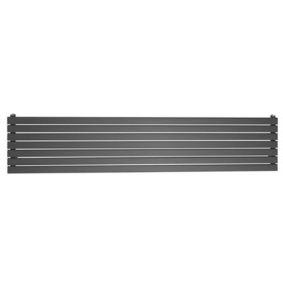 Plum&Clay Porter Grey Single Horizontal Flat Panel Radiator (H)475mm (W)1600mm