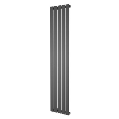 Plum&Clay Porter Grey Single Vertical Flat Panel Radiator (H)1600mm (W)340mm