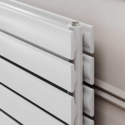 Plum&Clay Porter White Double Horizontal Flat Panel Radiator - 1800x475mm