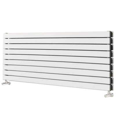 Plum&Clay Porter White Double Horizontal Flat Panel Radiator - 1800x610mm
