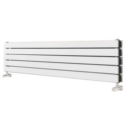 Plum&Clay Porter White Double Horizontal Flat Panel Radiator (H)340mm (W)1800mm