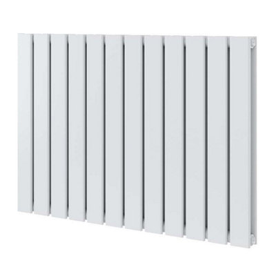 Plum&Clay Porter White Double Horizontal Flat Panel Radiator (H)600mm (W)816mm
